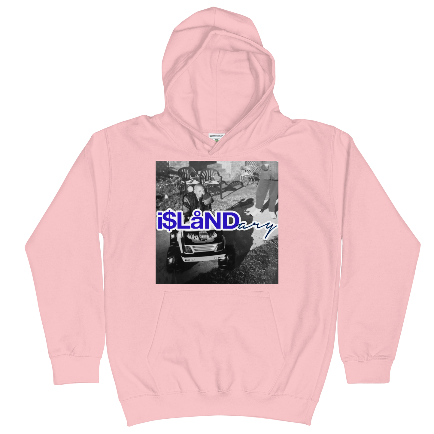 B3rry Big Wheel Blue Islandary FMLY Kids Hoodie