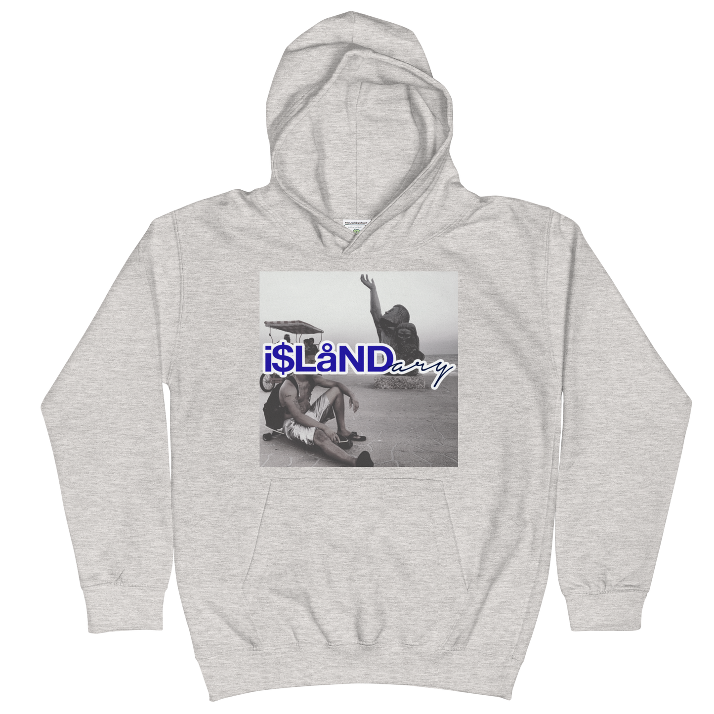 Seawall Blue Islandary FMLY Kids Hoodie