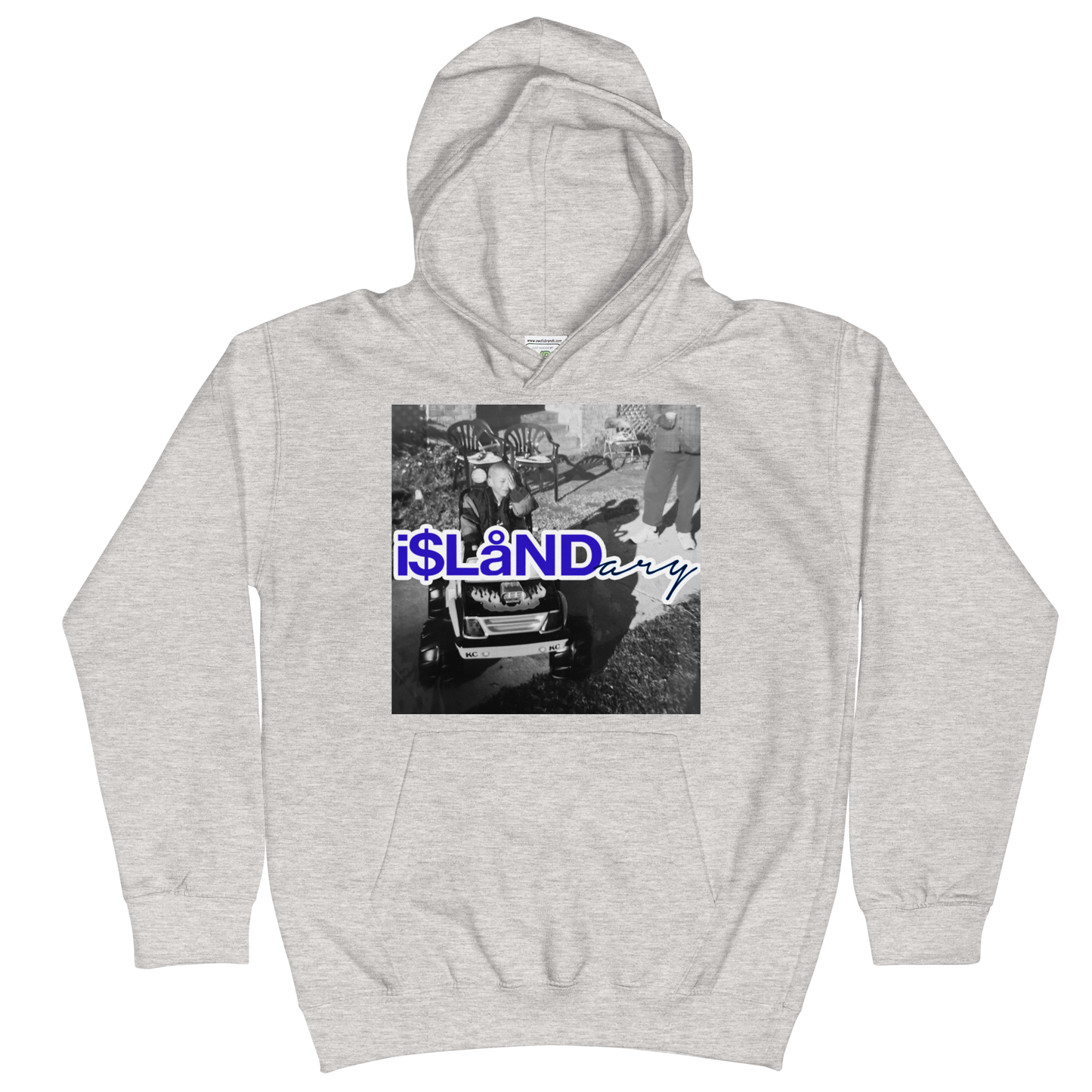 B3rry Big Wheel Blue Islandary FMLY Kids Hoodie