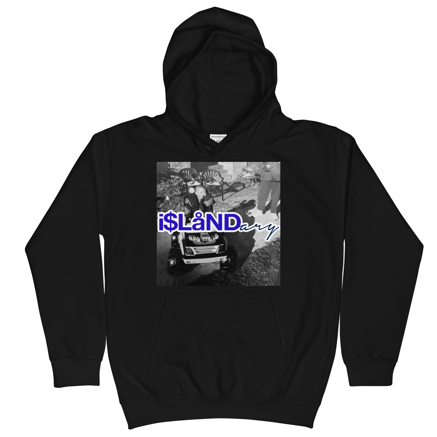 B3rry Big Wheel Blue Islandary FMLY Kids Hoodie