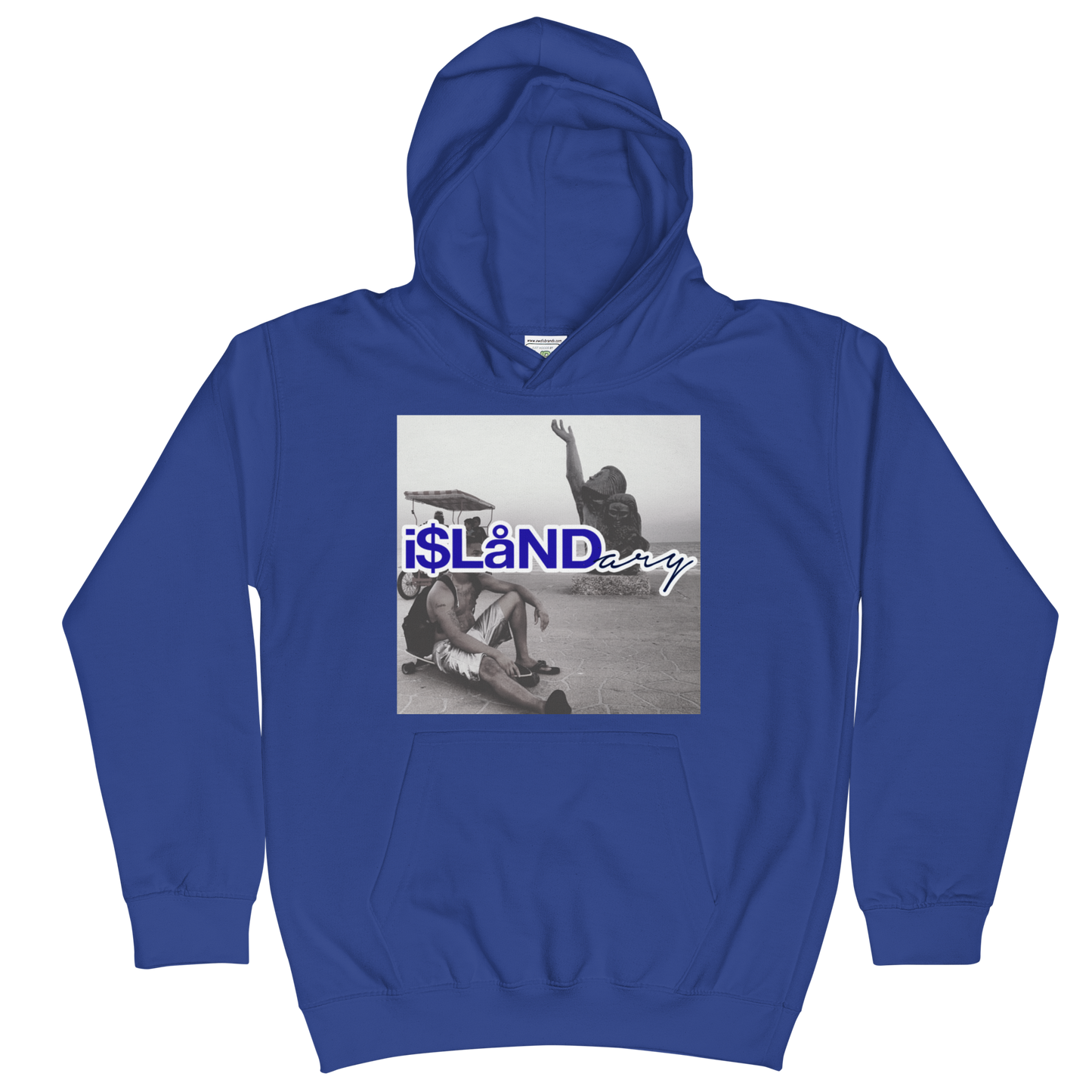 Seawall Blue Islandary FMLY Kids Hoodie