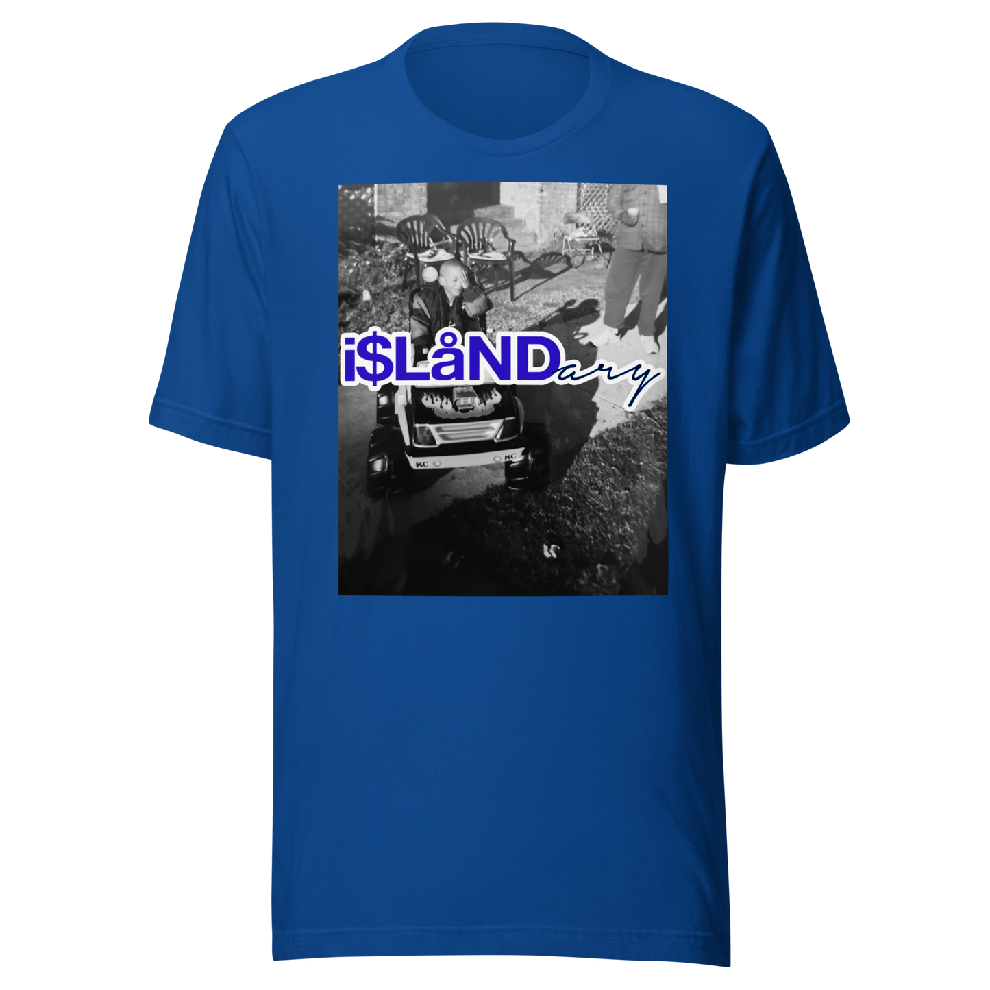 B3rry Big Wheel Blue Islandary FMLY Unisex t-shirt