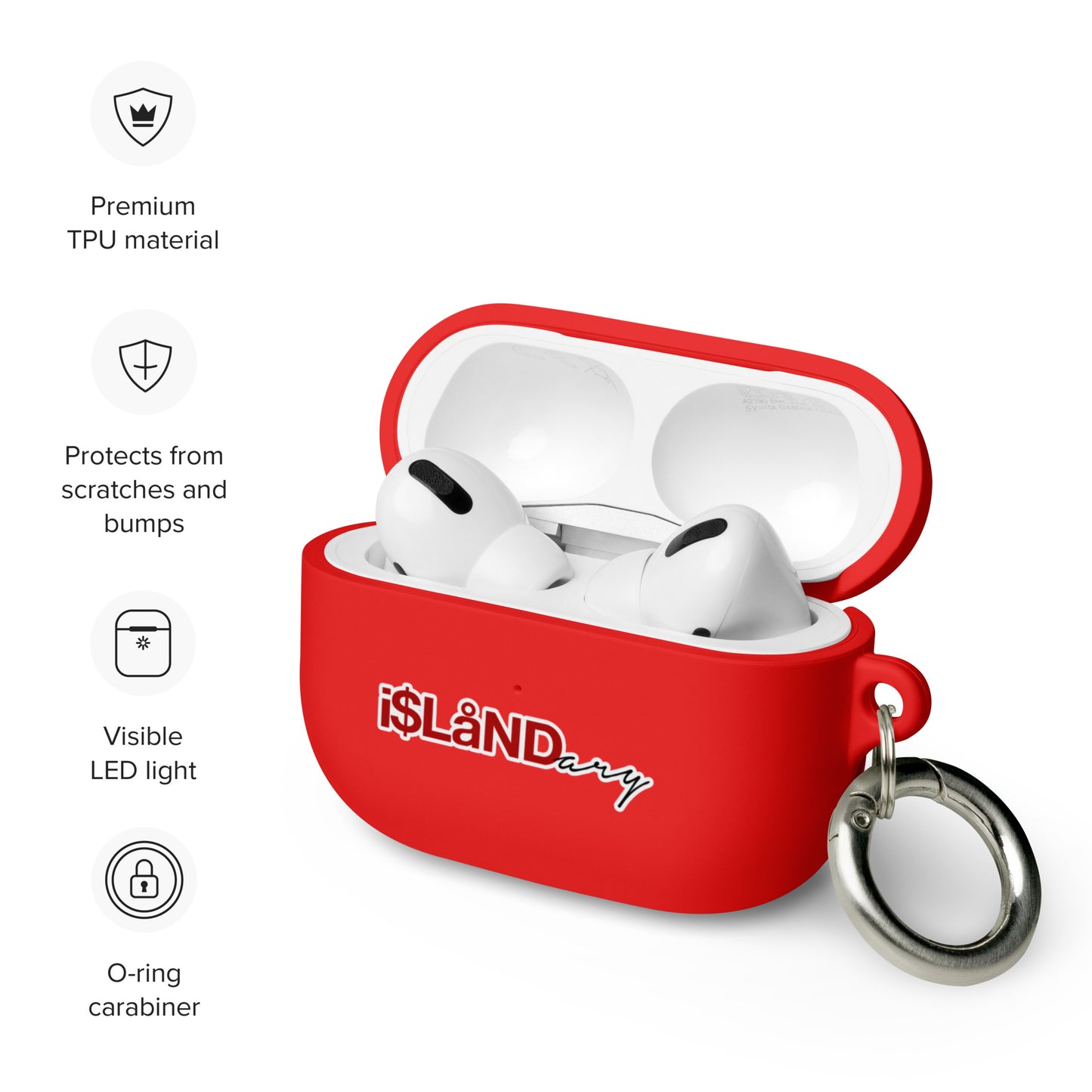 Red Islandary AirPods case