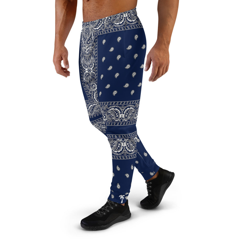 Navy Blue Paisley Men's Joggers LFS