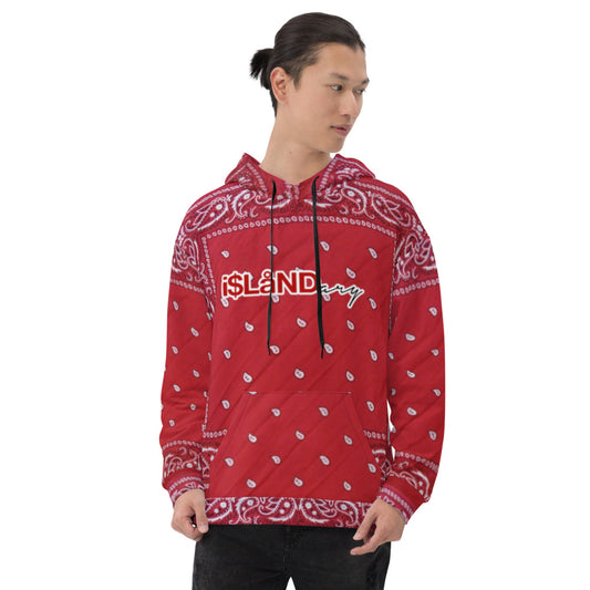 Red Paisley Unisex Hoodie LFS