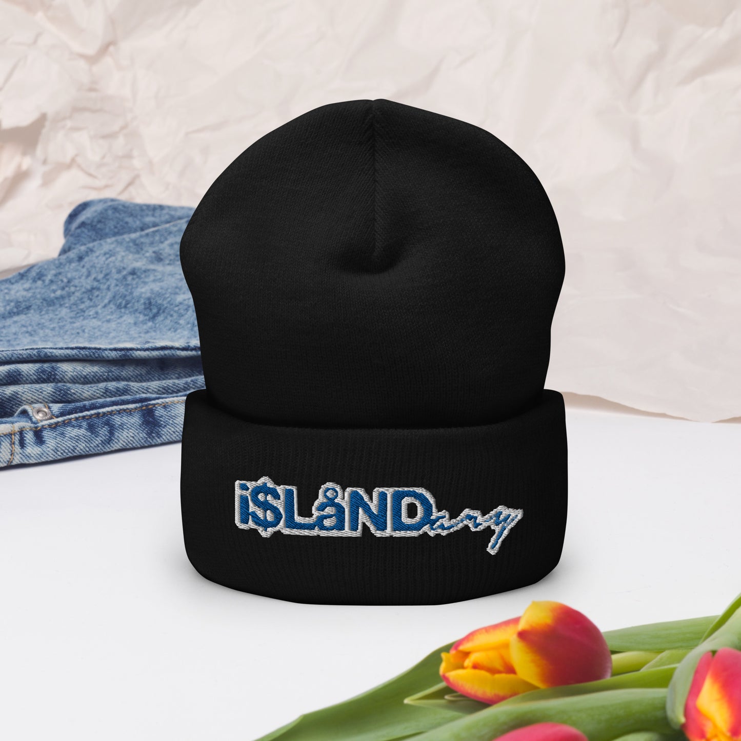 Blue Islandary Cuffed Beanie