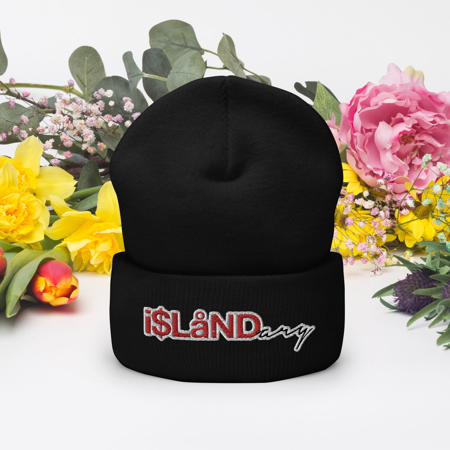 Red Islandary Cuffed Beanie