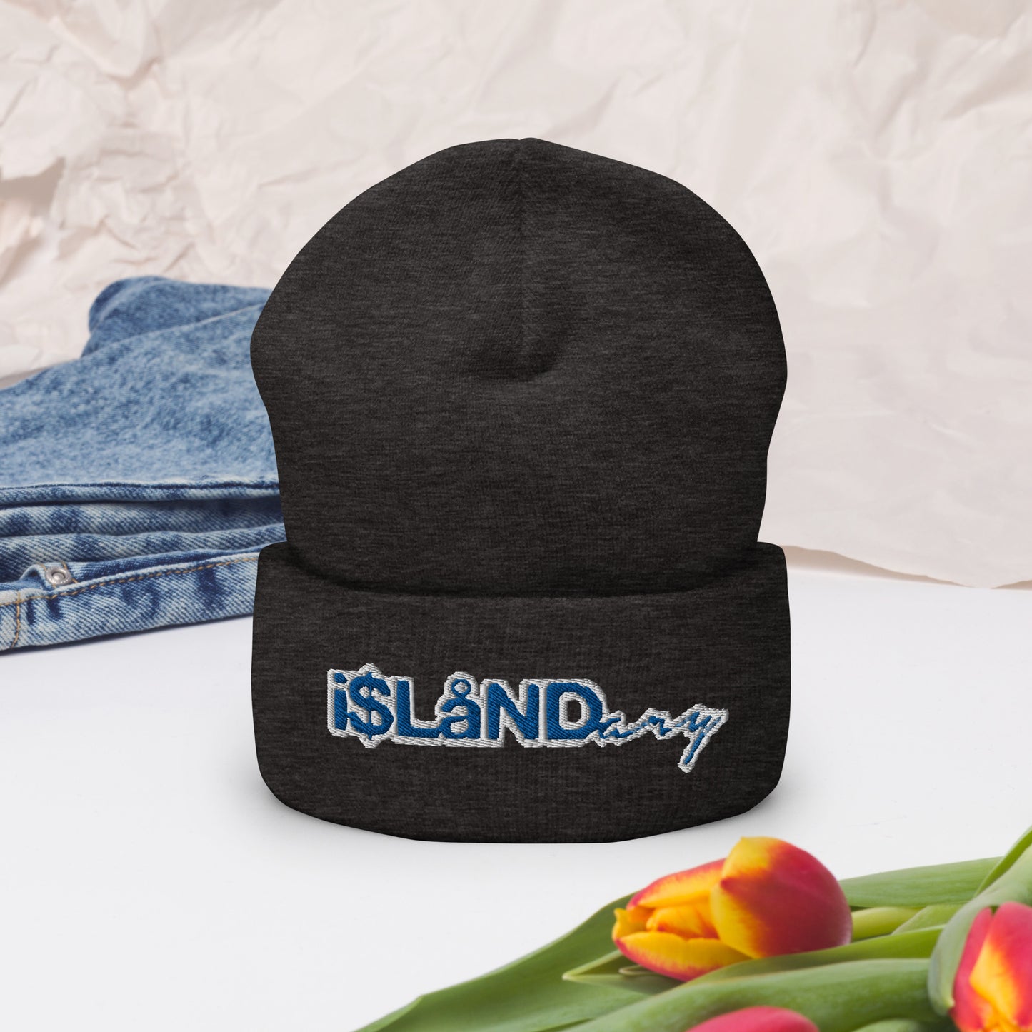 Blue Islandary Cuffed Beanie