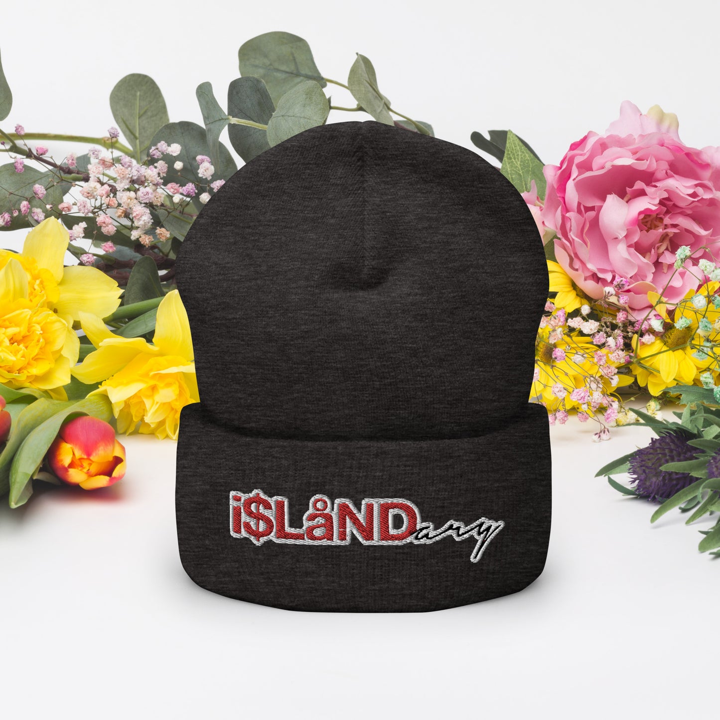 Red Islandary Cuffed Beanie