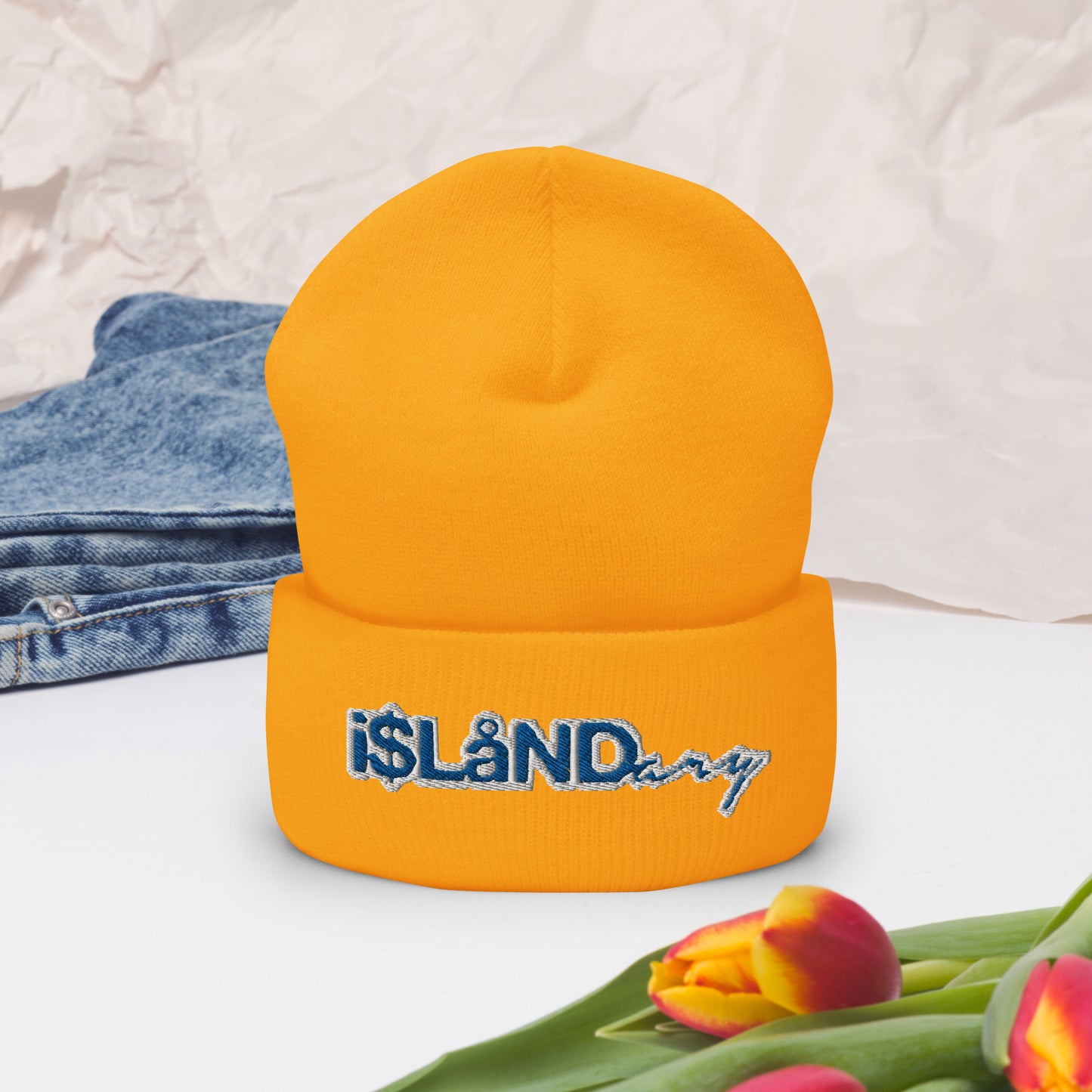 Blue Islandary Cuffed Beanie