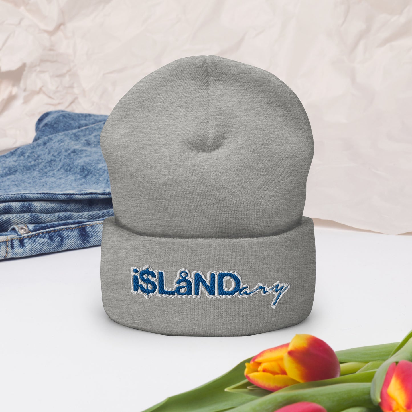 Blue Islandary Cuffed Beanie