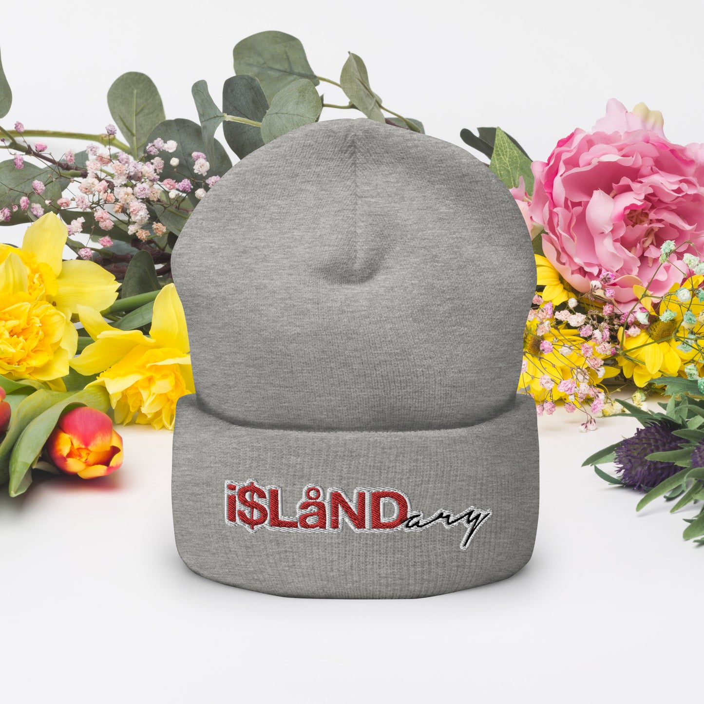 Red Islandary Cuffed Beanie