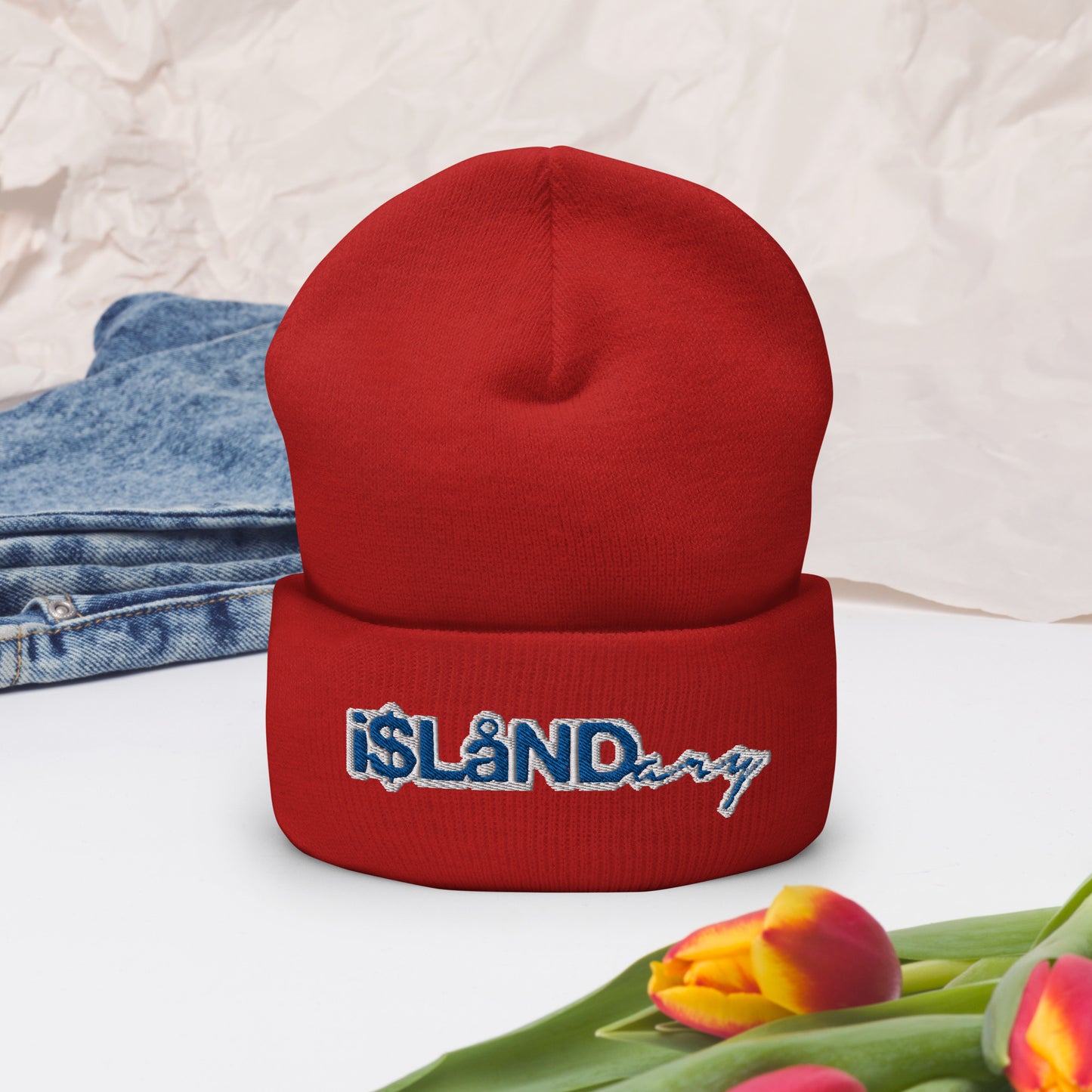 Blue Islandary Cuffed Beanie