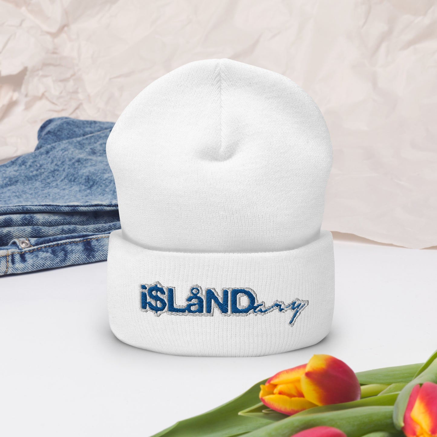 Blue Islandary Cuffed Beanie