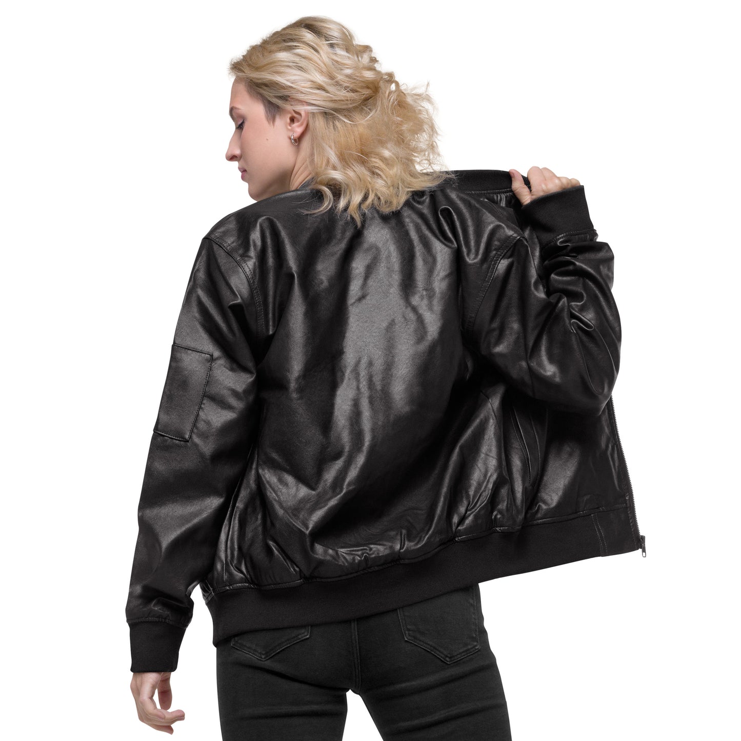 Islandary Leather Bomber Jacket