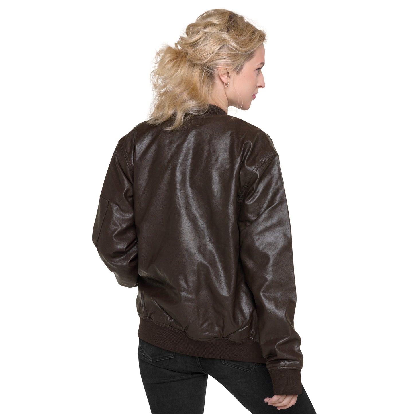 Islandary Leather Bomber Jacket