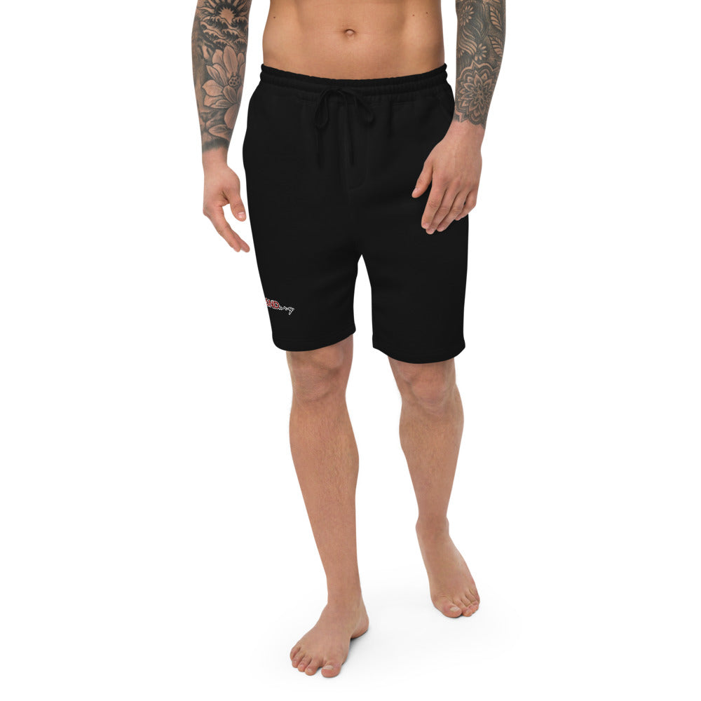 Embroidered Red Islandary Men's fleece shorts