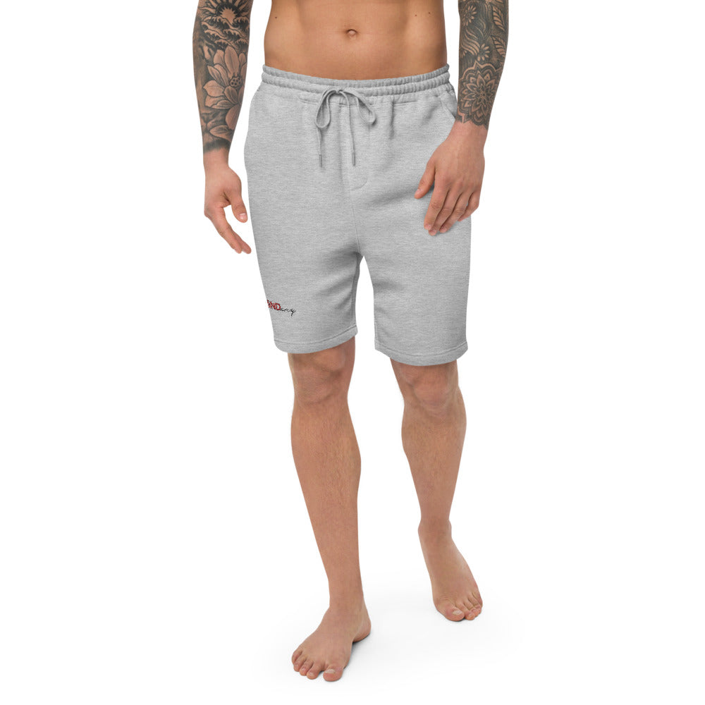 Embroidered Red Islandary Men's fleece shorts