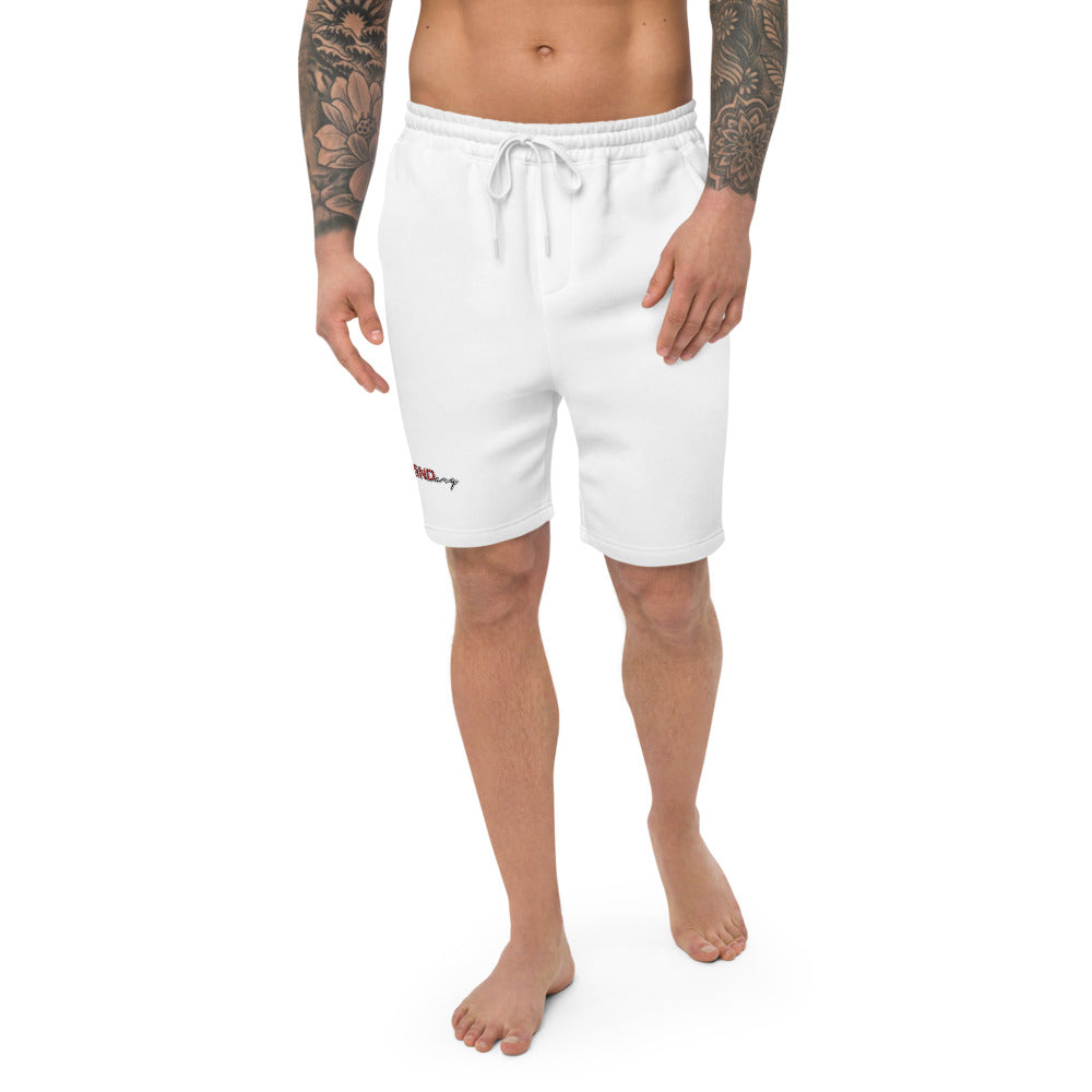 Embroidered Red Islandary Men's fleece shorts