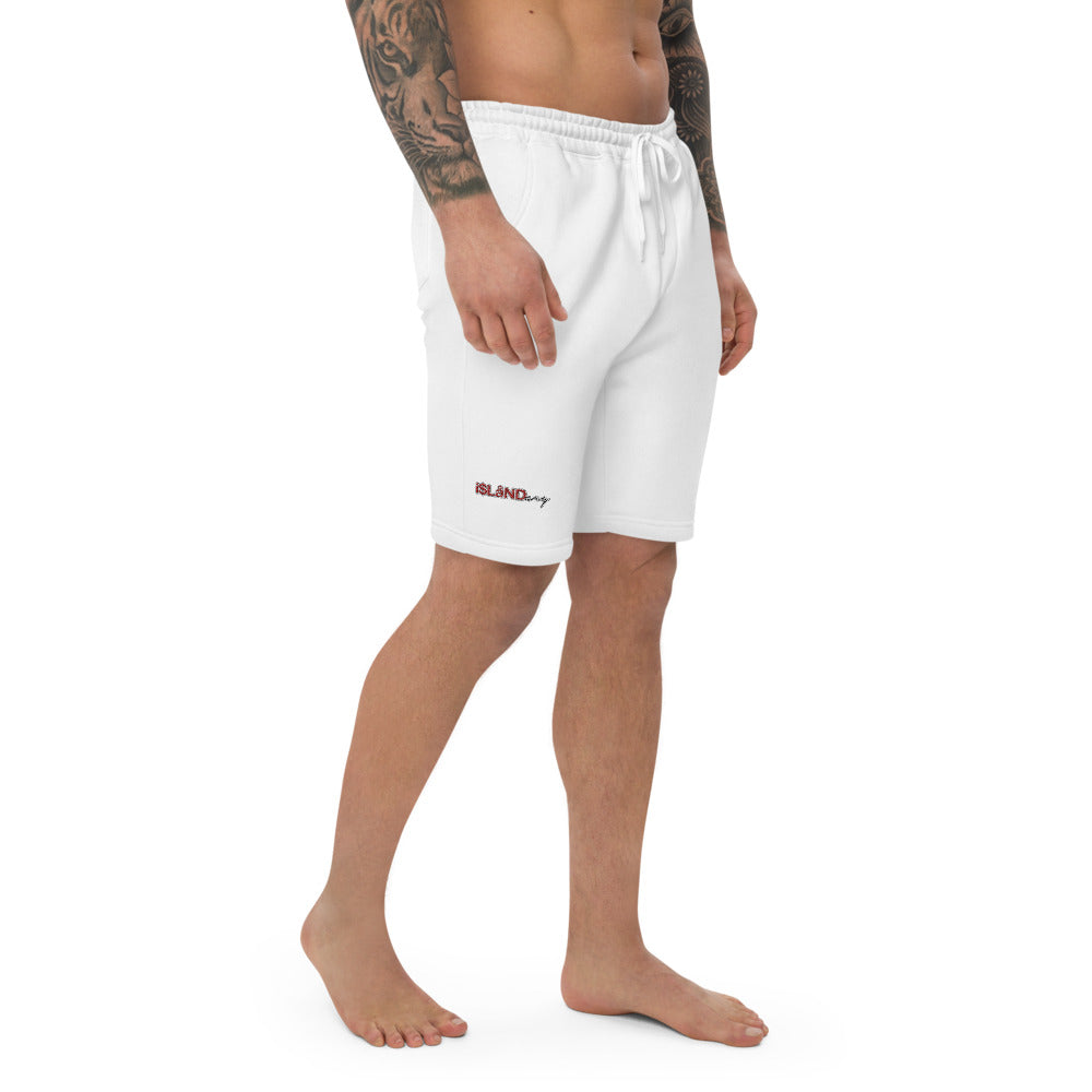 Embroidered Red Islandary Men's fleece shorts