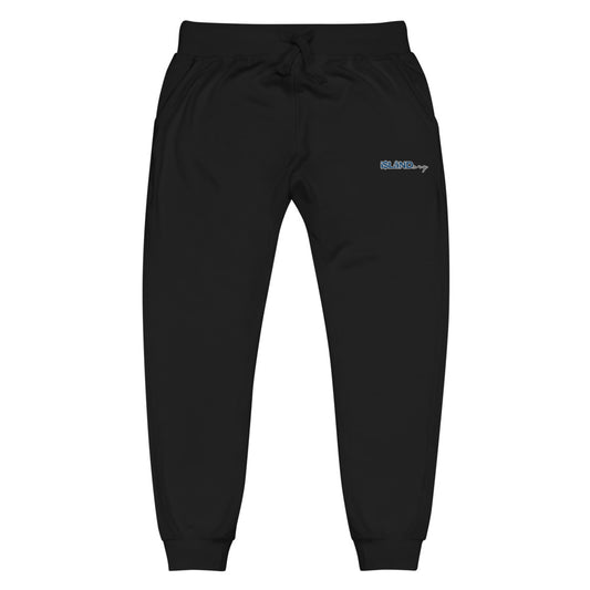 Embroidered Blue Islandary Unisex fleece sweatpants