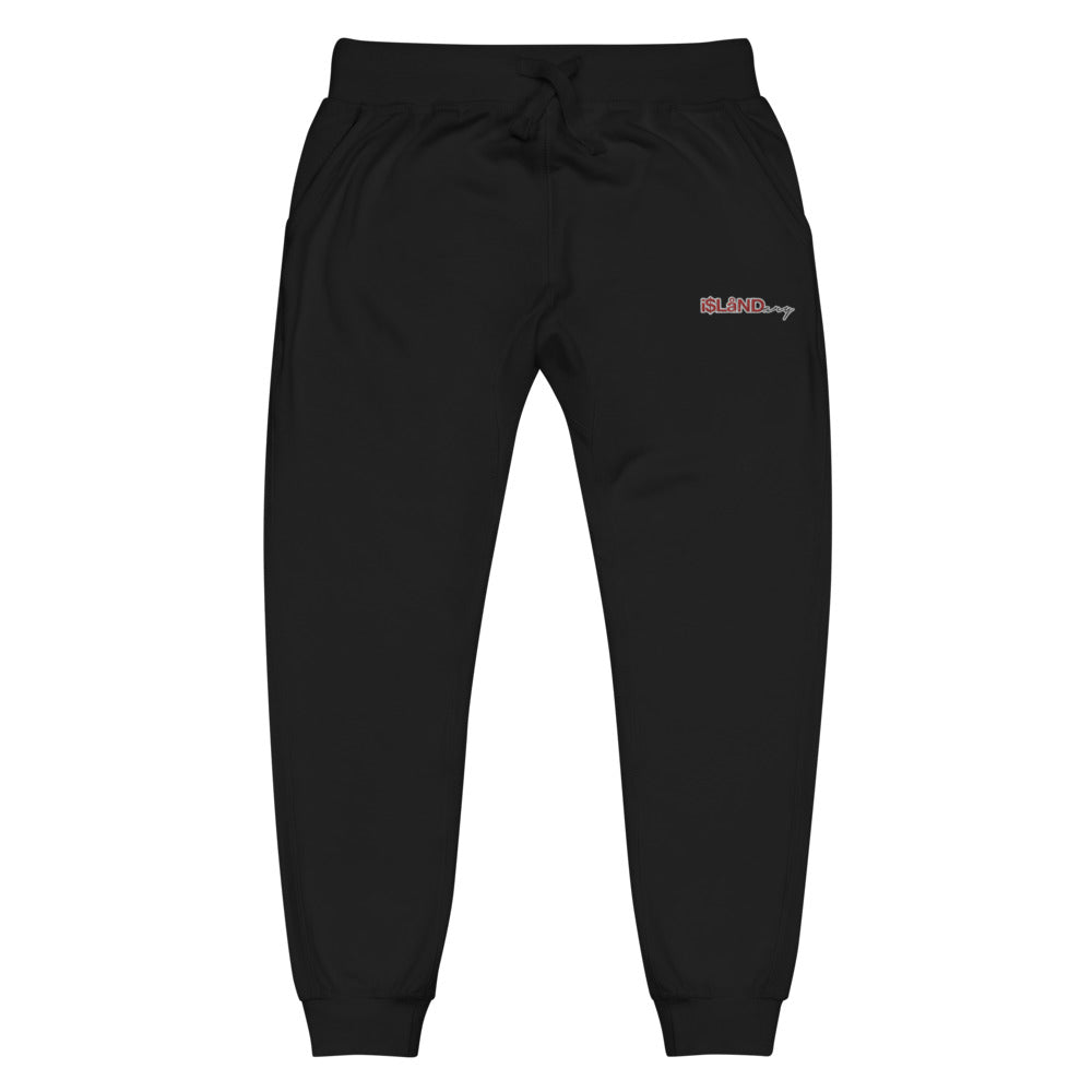 Embroidered Red Islandary Unisex fleece sweatpants