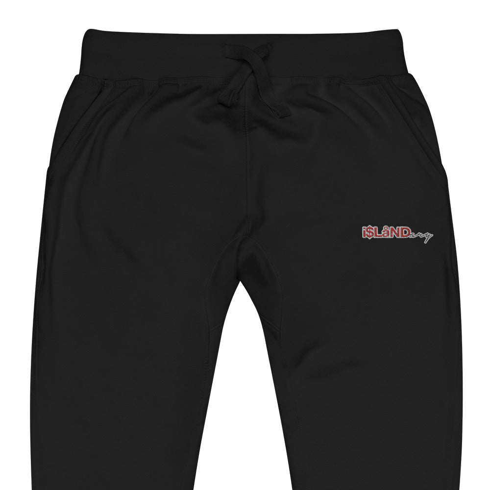 Embroidered Red Islandary Unisex fleece sweatpants