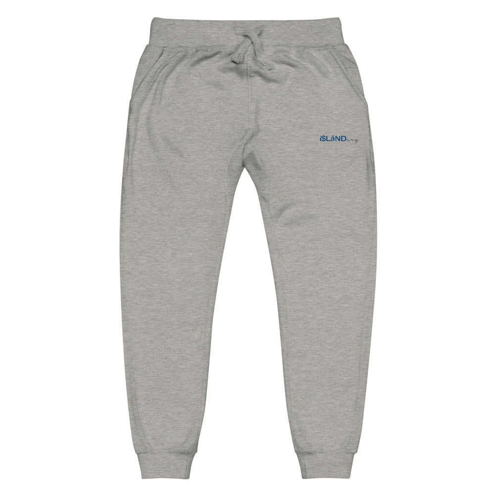 Embroidered Blue Islandary Unisex fleece sweatpants