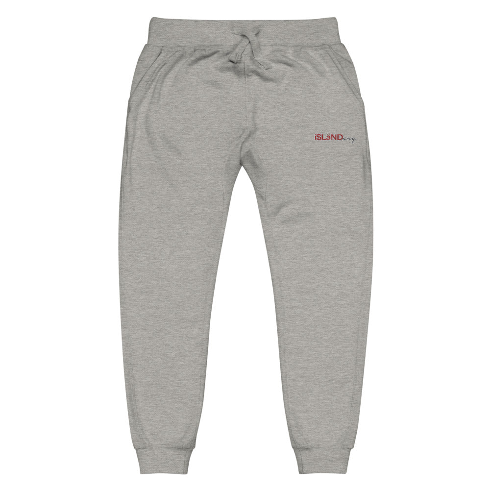 Embroidered Red Islandary Unisex fleece sweatpants