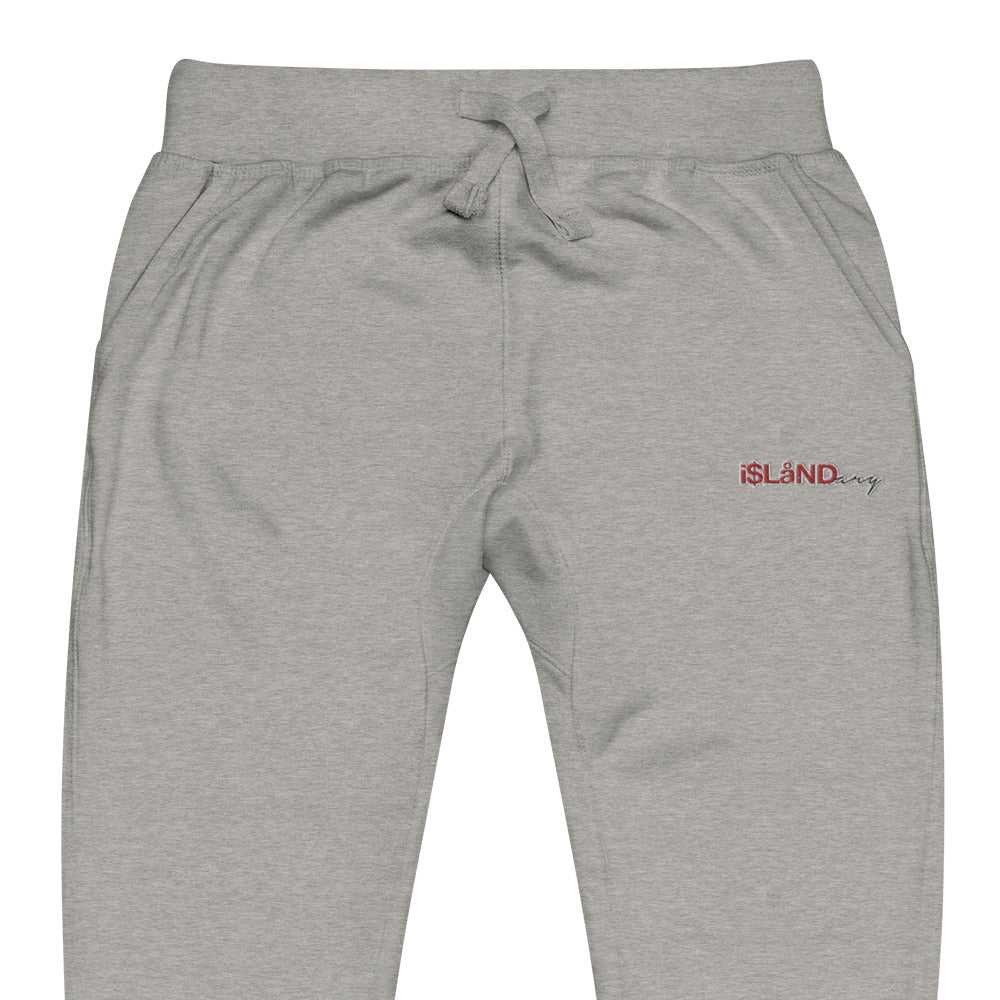 Embroidered Red Islandary Unisex fleece sweatpants