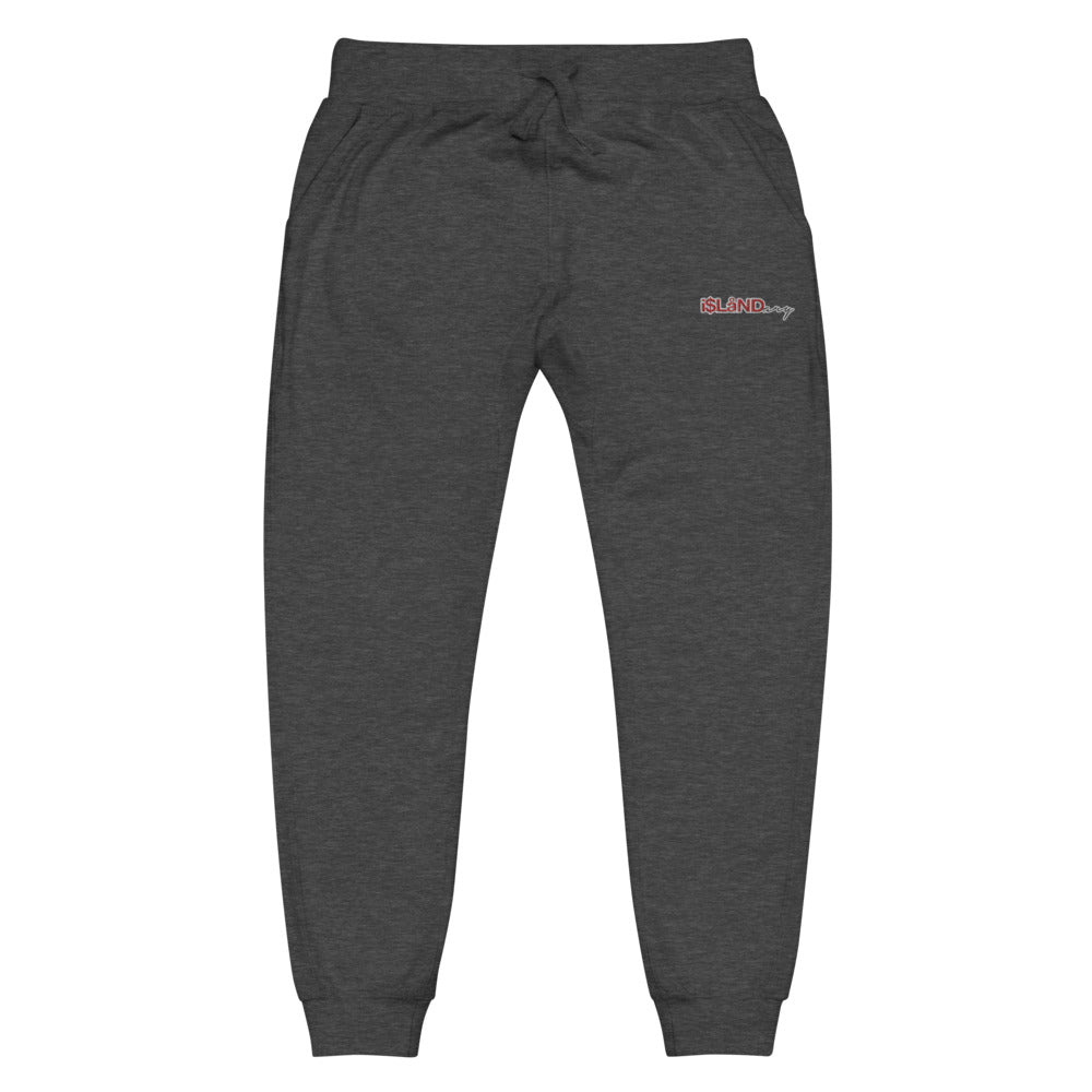 Embroidered Red Islandary Unisex fleece sweatpants