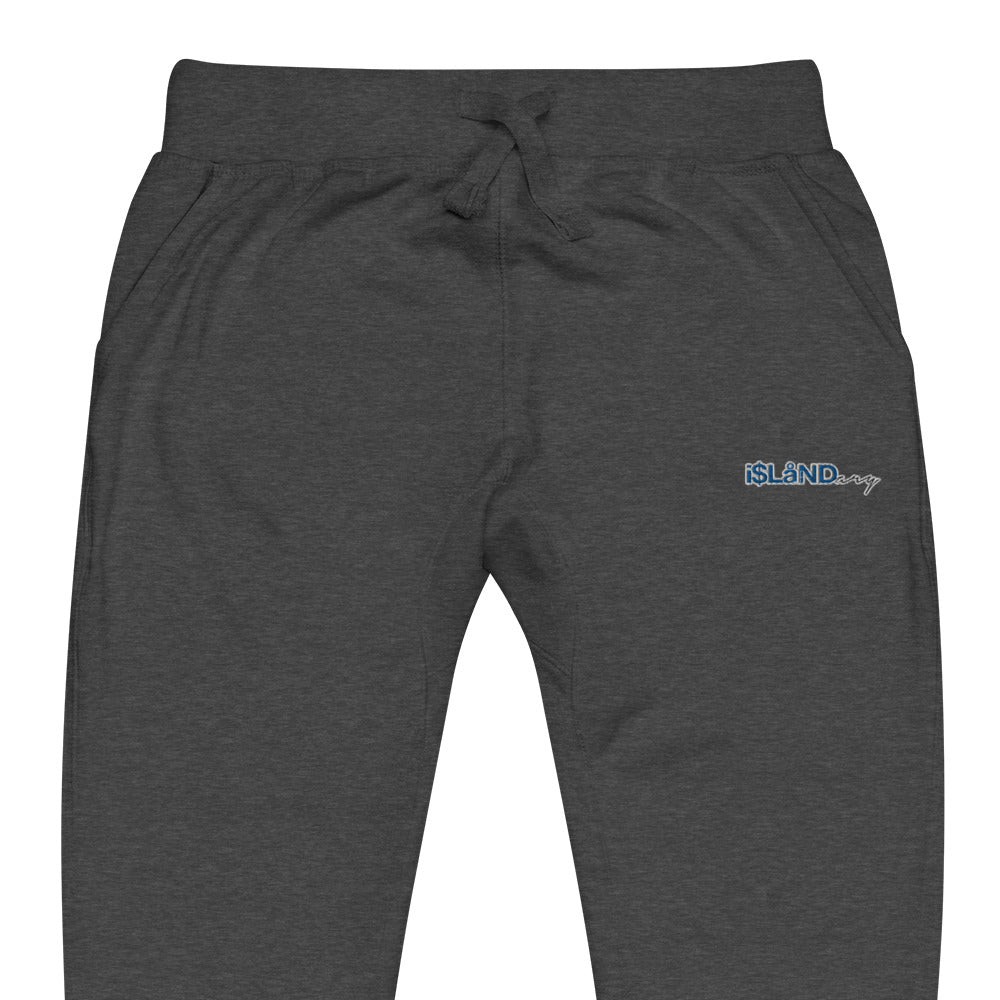 Embroidered Blue Islandary Unisex fleece sweatpants