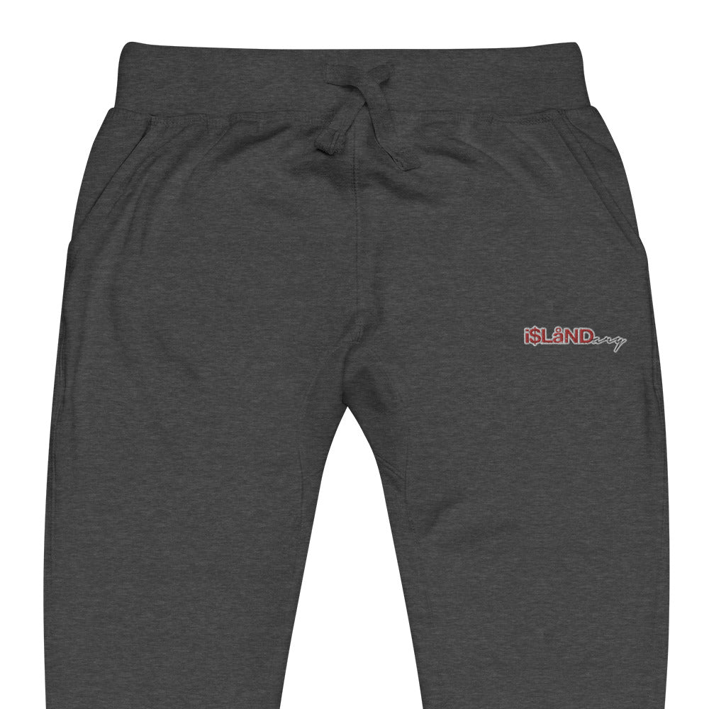 Embroidered Red Islandary Unisex fleece sweatpants