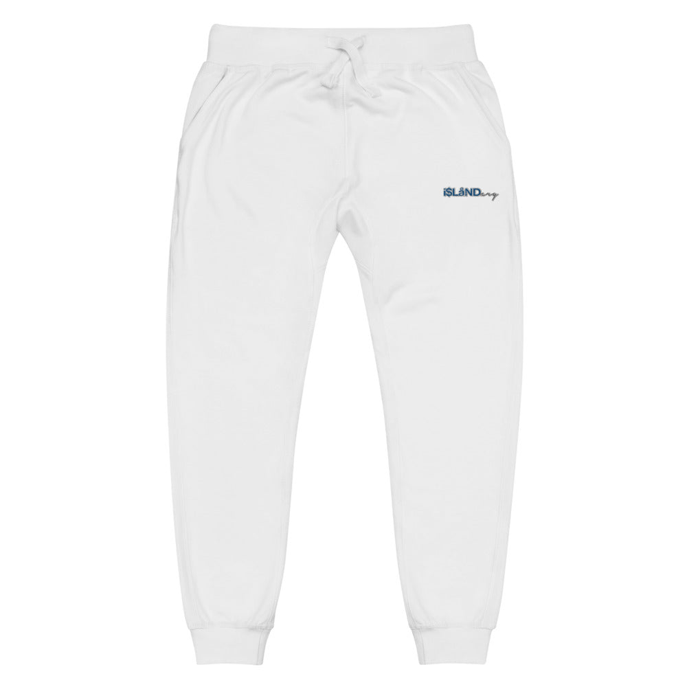 Embroidered Blue Islandary Unisex fleece sweatpants