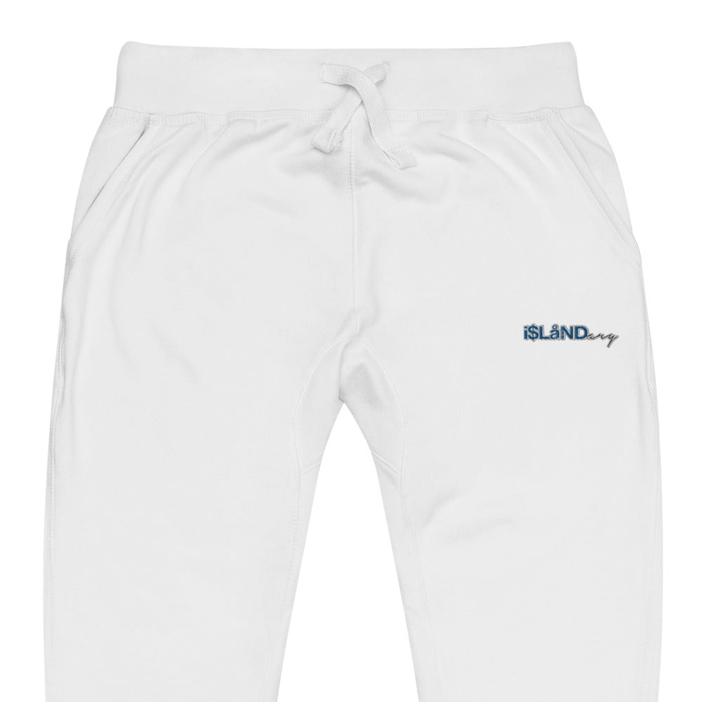 Embroidered Blue Islandary Unisex fleece sweatpants